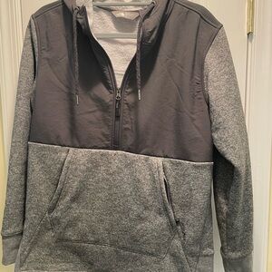 Women's Two-Tone half zip Gray Sweater